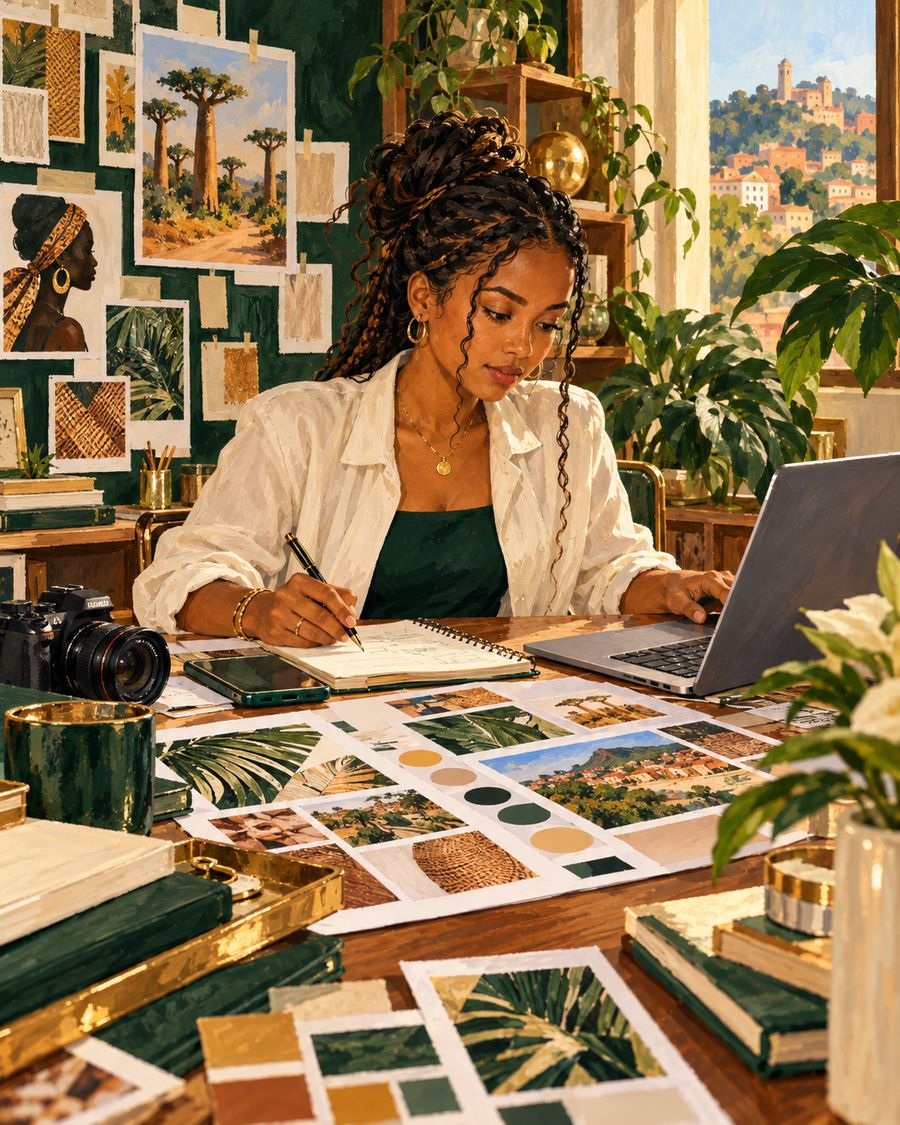 Talent marketing Baoli préparant un moodboard et un calendrier de contenus